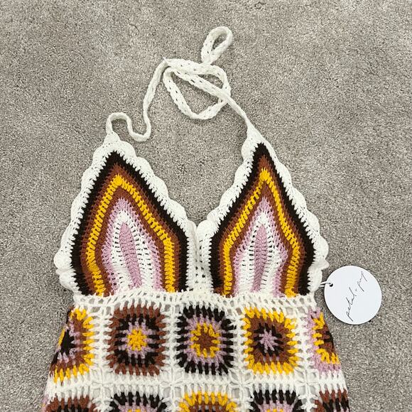 NWT Petal and Pup Women's‎ Jaliyah Crocheted Halter Mini Dress XS - Picture 2 of 7